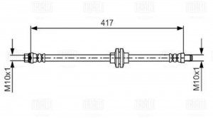 Шланг тормозной передний L=443 мм BF4635 TRIALLI