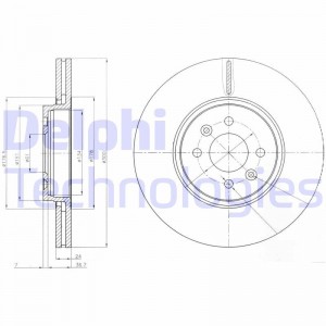 BG3929 диск тормозной передний!\ Renault Scenic/Grand Scenic 1.5D-2.0D 04> BG3929 DELPHI