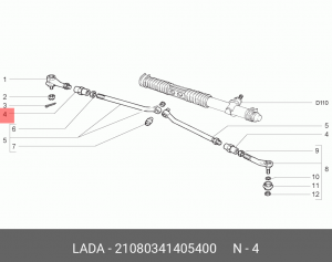 Втулка ВАЗ-2108 тяги рулевой регулировочная АвтоВАЗ 21080-3414054-00 LADA VAZ