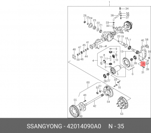 Крышка редуктора заднего 42014-090A0 42014090A0 SSANG YONG