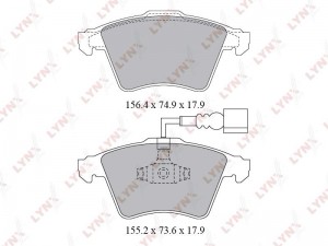 колодки дисковые передние!\ VW Transporter/Multivan 2.0i/3.2i/1.9TDi/2.5TDi 03> BD-8032 LYNXAUTO