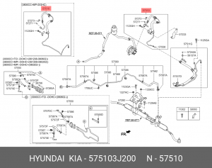 Трубка HYUNDAI ix55 (08-) ГУРа OE 575103J200 HYUNDAI KIA