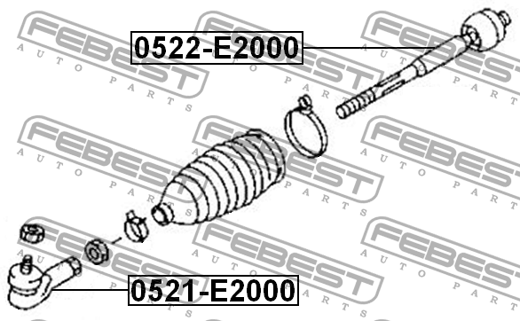 Тяга рулевая 0522-E2000 0522-E2000 FEBEST