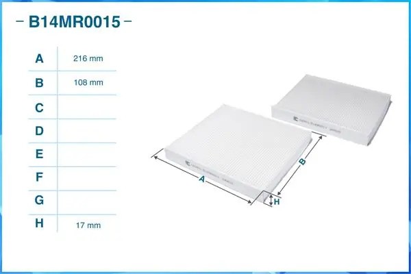 Фильтр салонный пылевой B14MR0015 B14MR0015 CWORKS