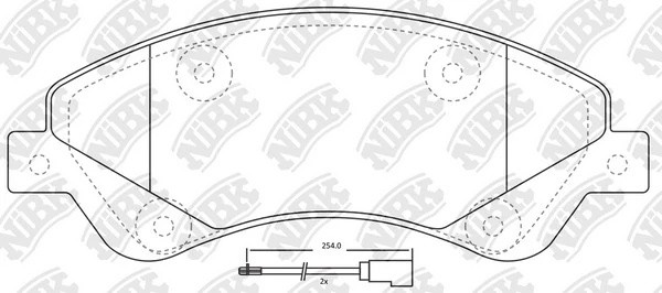Колодки тормозные FORD Transit (06-) передние (4шт.) NIBK PN0505W NIBK