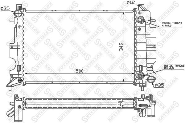 радиатор системы охлаждения! АКПП\ SAAB 9-3 2.0-2.3i 98-03/900 2.0-2.5i 93-98 10-26229-SX STELLOX