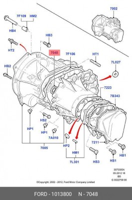 Сальник FORD Focus 2,Mondeo 4,C-Max (1.4/1.6) (16V) КПП вала первичного OE 1 013 800 FORD