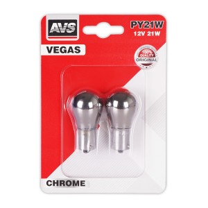 к-кт ламп! (PY21W) 12V BAU15s Vegas CHROME в блистере 2шт.''orange''\ A07112S AVS