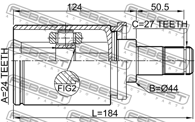 ШРУС внутренний левый BMW 1 F20/F21 2010- 1911-F30LH 1911-F30LH FEBEST