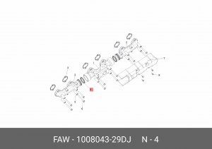 Кольцо уплотнительное FAW J5,J6,4180,4250 коллектора выпускного OE 100804329DJ FAW