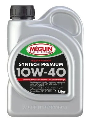 4339 Meguin Синт-ое мот.масло Megol Motorenoel Syntech Premium 10W-40 CF/SN A3/B 4339 MEGUIN