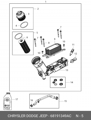 Фильтр масляный DODGE Avenger OE 68191 349AC CHRYSLER
