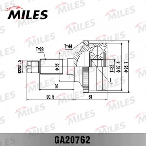 ШРУС наружный Mazda 626 1.8 2.0 92-97 ABS (GSP 818078) GA20762 GA20762 MILES