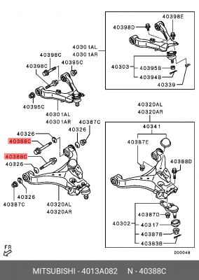 БОЛТ С ШЕСТИГРАННОЙ ГОЛОВКОЙ 4013A082 4013A082 MITSUBISHI