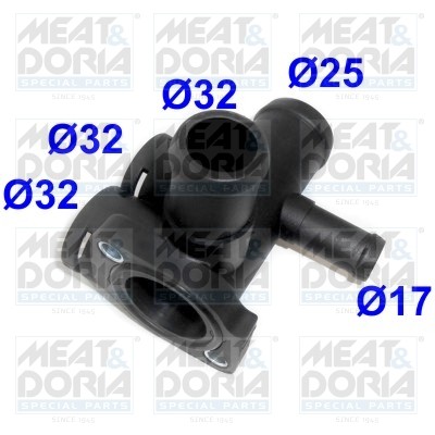 Фланец водяного охлаждения VW Golf (82-) MEAT&DORIA 93197 MEAT DORIA