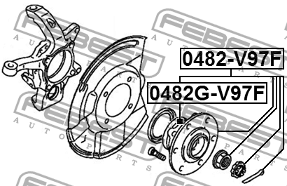 Ступица передняя MITSUBISHI PAJERO IV/MONTERO V87W/V97W 2006- 0482G-V97F 0482G-V97F FEBEST
