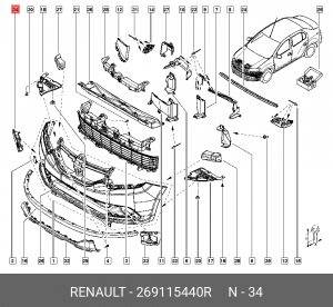 ДЕРЖАТЕЛЬ ПРОТИВОТУМ 269115440R 269115440R RENAULT