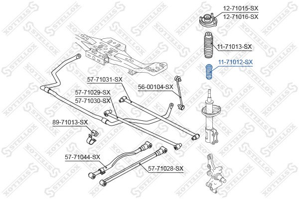 отбойник амортизатора заднего!\ Mazda 323/323F BA/BJ 94>/Premacy CP 99> 11-71012-SX STELLOX
