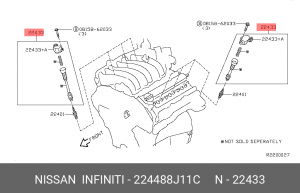 КАТУШКА ЗАЖИГАНИЯ/COIL ASSY-IGNIT 22448-8J11C NISSAN