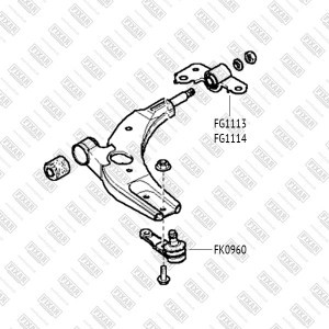 Сайлентблок переднего рычага (без кронштейна) KIA Carens/Shuma 96- FG1113 FG1113 FIXAR