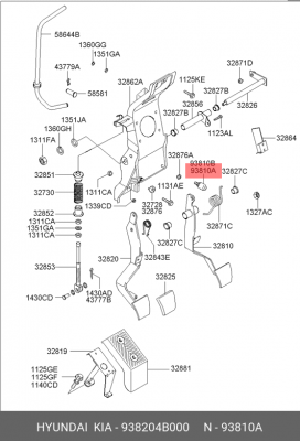 Выключатель HYUNDAI Porter стоп-сигнала OE 938204B000 HYUNDAI KIA