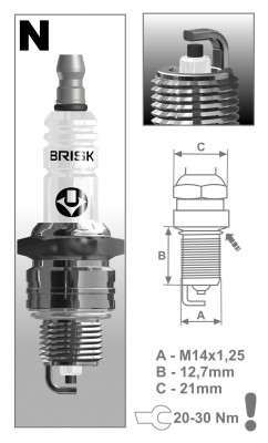 Свеча зажигания ЗМЗ-402 BRISK NR17YC SUPER комплект NR17YC BRISK