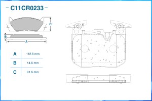 Тормозные колодки передние, Low Metallic C11CR0233 C11CR0233 CWORKS