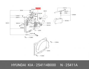 патрубок радиатора! Hyundai H100 2.5D 97> 254114B000 HYUNDAI KIA
