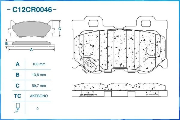 Тормозные колодки задние Low Metallic C12CR0046 C12CR0046 CWORKS