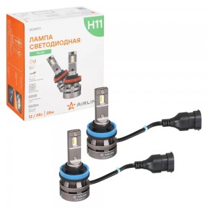 Лампa светодиодная H11 12/24В 28Вт 6500К Белая 5000Лм для рефлект./линз.PLUS 2шт AEAR111 AIRLINE