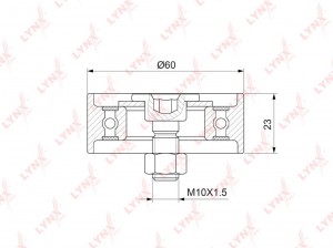 Ролик натяжного механизма / ГРМ подходит для MITSUBISHI Outlander II 3.0 06-12 / PB-1312 LYNXAUTO