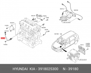 датчик коленвала!\ Hyundai, Kia Sorento 3918025300 HYUNDAI