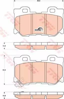 Колодки задние INFINITI FX, G, QX70 GDB3515 GDB3515 TRW