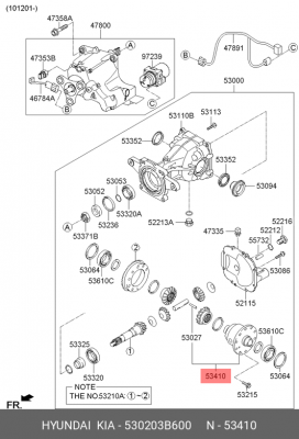 Корпус HYUNDAI ix35 (10-) дифференциала заднего моста OE 530203B600 HYUNDAI KIA
