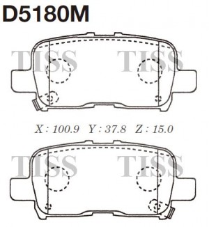 D5180M колодки дисковые задние!\ Honda Odyssey/MR-V/MDX/Pilot, Acura MDX 01> D5180M MK KASHIYAMA