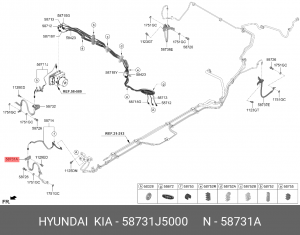 Шланг тормозной HYUNDAI G70 (17-) KIA Stinger (17-) передний левый OE 58731J5000 HYUNDAI KIA