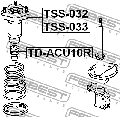 Опора амортизатора задн левая LEXUS RX 98-03 TSS-033 TSS-033 FEBEST