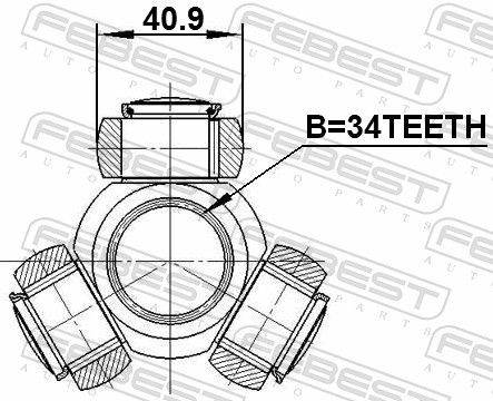 Трипоид FORD FOCUS I CAK 1998-2005 2116-GE34 2116-GE34 FEBEST