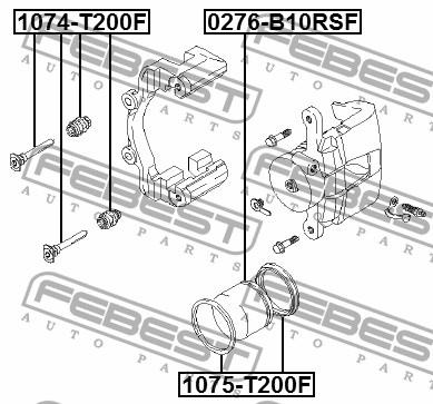Ремкомплект суппорта тормозного переднего (на обе стороны) 1075-T200F FEBEST