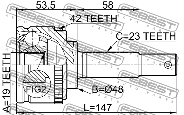 ШРУС 0210-043A42 0210-043A42 FEBEST