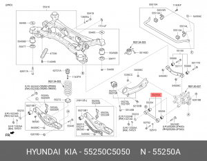 Рычаг подвески KIA Sorento Prime задней поперечный левый/правый OE 55250C5050 HYUNDAI KIA