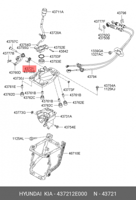 РЕЗИНОВАЯ ЗАГЛУШКА МЕХАНИЗМА ПЕРЕКЛЮЧЕНИЯ ПЕРЕДАЧ 437212E000 HYUNDAI KIA