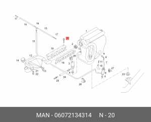 Лист. борозд. винт с цил. гол. D6X25-ST- 06072134314 MAN