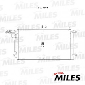 Радиатор кондиционера (паяный) VAG A1 / FABIA/RAPID / POLO 1.2T-1.4T/1.6TD 09- A ACCB048 MILES
