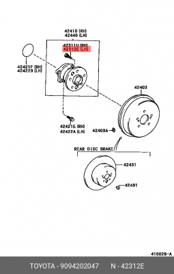 Шпилька 90942-02047 90942-02047 TOYOTA