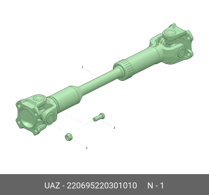 Вал карданный УАЗ-2206 передний (L=846мм) (ЕВРО-4, под гибридные мосты, КПП 5-ти 220695220301010 UAZ UAZ