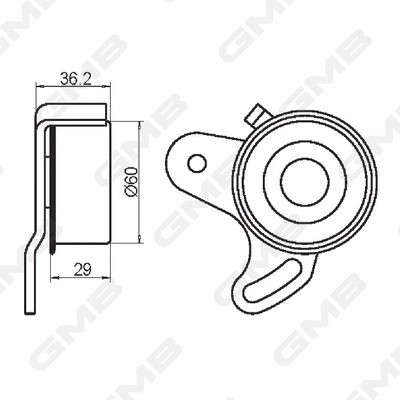 Ролик ГРМ натяжной Hyundai Accent I-III, Kia Cerato, Rio II 1.3-1.6 (94-) GT1002 GT10022 GMB