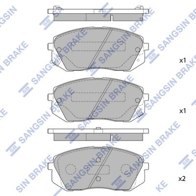 Колодки тормозные KIA Sportage (05-),Carens (06) передние (4шт.) SANGSIN SP1196 SANGSIN