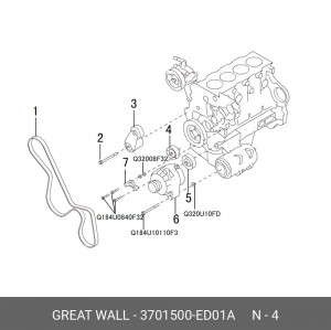 РОЛИК ОБВОДНОЙ РЕМНЯ ГЕНЕРАТОРА HOVER H5 ДИЗЕЛЬ  3701500ED01A 3701500ED01A GREAT WALL