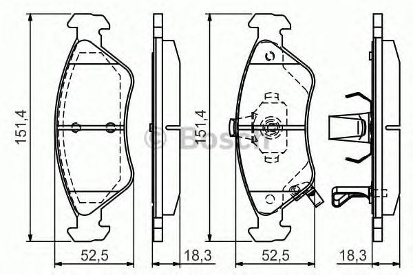 Колодки тормозные KIA Clarus (95-) передние (4шт.) BOSCH 0 986 495 067 BOSCH
